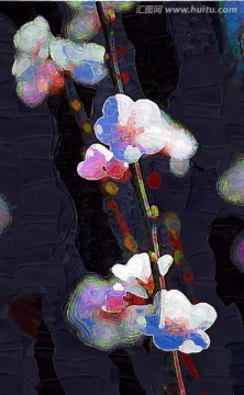 桃花油畫