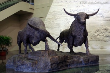 雕塑 浮雕 野牛