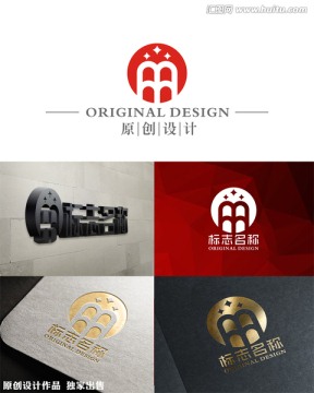 标志设计 字母M logo设计