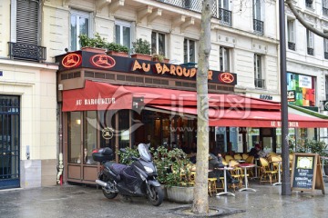 巴黎市区街边酒吧餐厅
