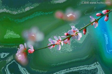 桃花油画