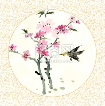裝飾畫 桃花