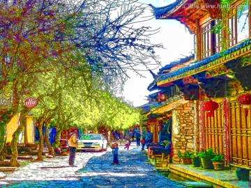 古鎮(zhèn)裝飾畫