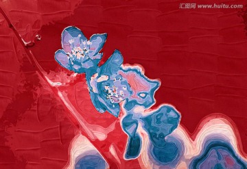 桃花油畫