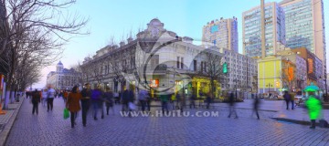 哈尔滨中央大街夜景