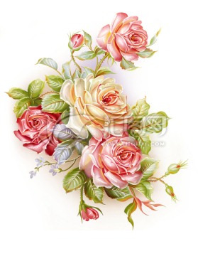 高清油畫花
