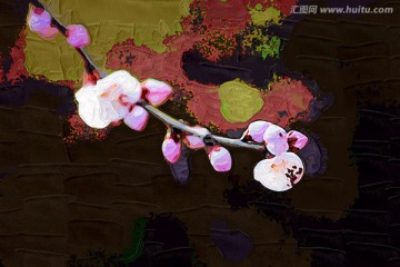桃花油畫