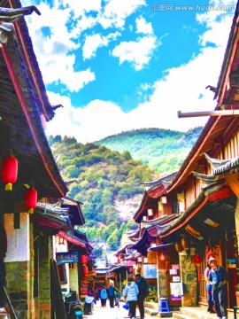 裝飾畫(huà)古鎮(zhèn)