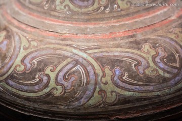汉代彩绘陶壶纹饰 彩陶纹饰
