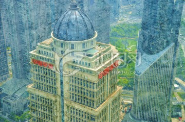 深圳中国平安大楼油彩画