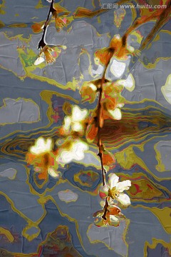 桃花油畫