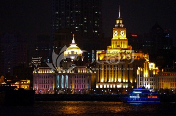 上海外滩钟楼 浦江夜景