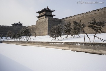 大同市新建古城公园 蓝天白云