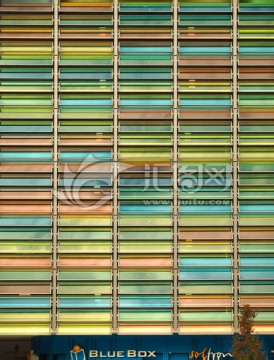 建筑装饰素材 彩色玻璃幕墙