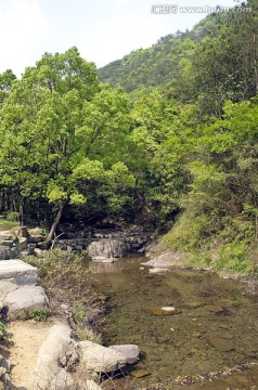 华溪森林公园山涧水潭竖幅