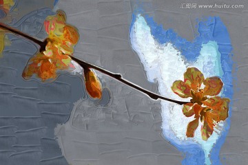 桃花油畫