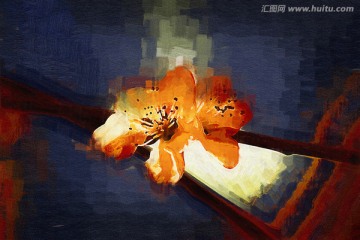 桃花油畫