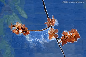桃花油畫