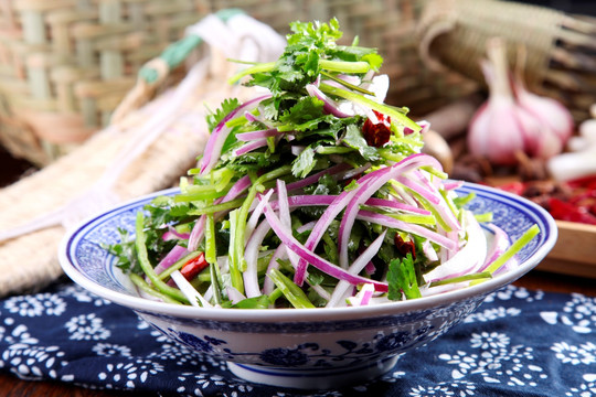 炝拌老虎菜 下酒菜 关中老虎菜