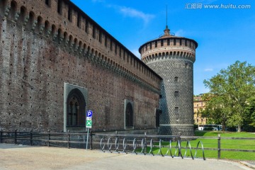 意大利米兰斯福尔扎城堡塔楼外景