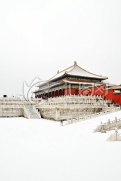 北京故宫太和殿雪景