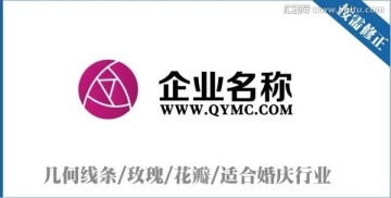 幾何線條玫瑰花標(biāo)志