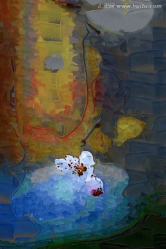 桃花油畫
