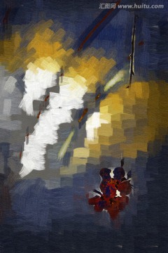 桃花油畫