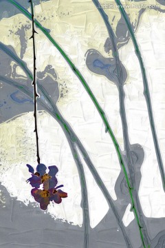 桃花油畫