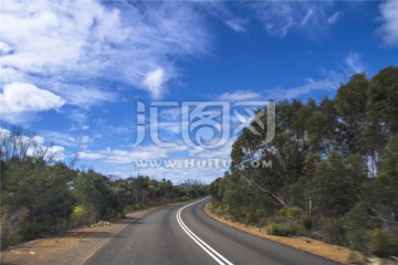 澳洲袋鼠岛热带雨林公路弯道