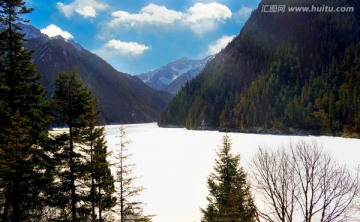 九寨沟冬景 长海雪景