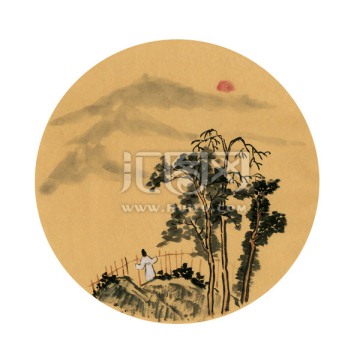 登山图 装饰画 山水画