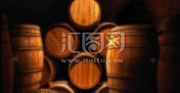 手繪橡木桶