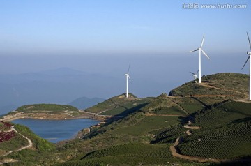 东白山东白湖风车全景图