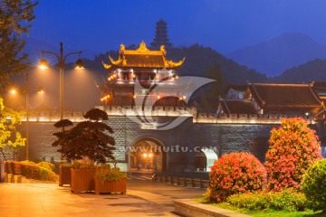 都江堰古城夜景