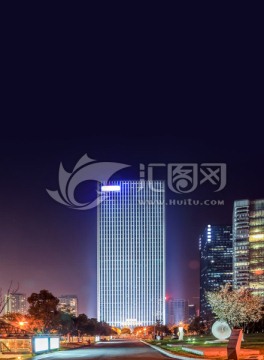 杭州钱江新城建筑夜景