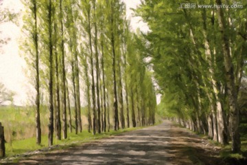 鄉間小路 油畫