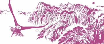 山水 山脈 雄鷹 大好河山