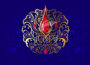 青花寶相花元素（分層文件）