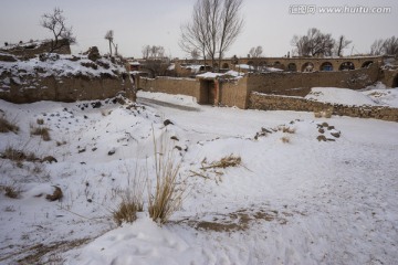 雪中镇边堡村农家院 乡村 村庄