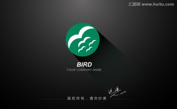 大雁logo 书本标志