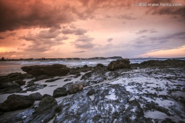 黄金海岸晚霞海景