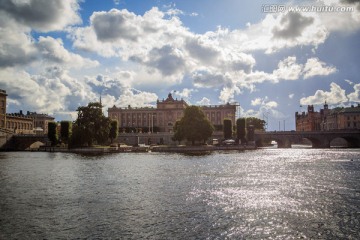 斯德哥尔摩城市运河风景