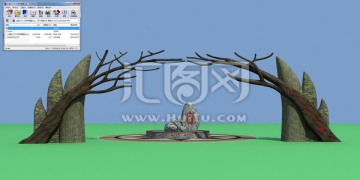 公園大門入口樹形雕塑