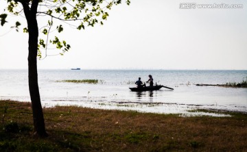 渔夫 渔船 骆马湖