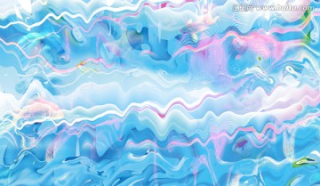 抽象油畫(huà) 水底光影 年年有魚(yú)