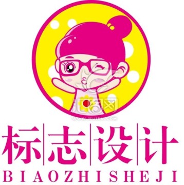 卡通小女孩logo