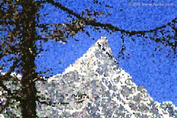 抽象藝術(shù)雪山
