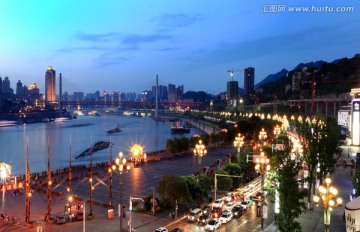 重庆南滨路夜景和南滨公园
