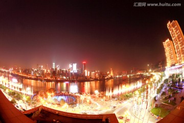 重庆南滨路夜景全景